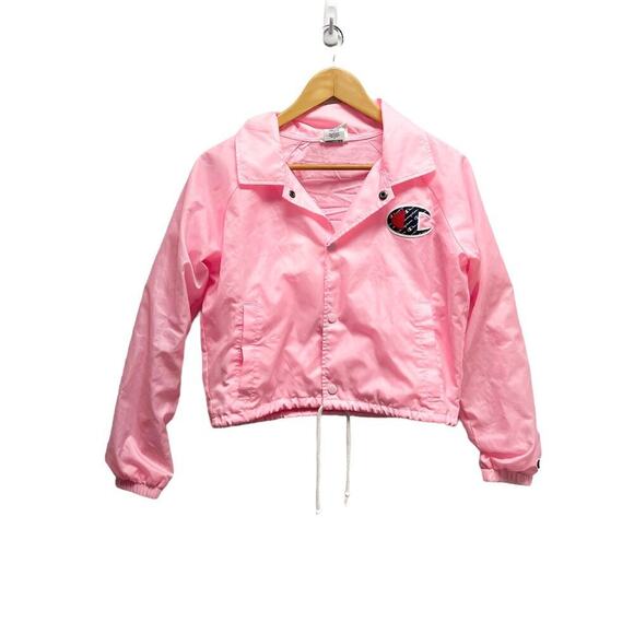 Champion Pink Cropped Windbreaker Jacket Size XS - Picture 2 of 8